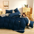 Wholesale Colorful stripe flannel fleece bedding set